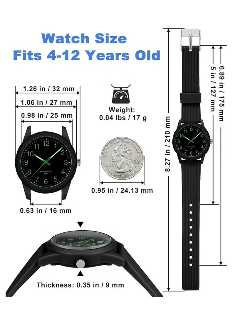 Kids Analog Watches for Girls Boys Watches with Soft Band Learning Time 50M Waterproof Children Watch Easy to Read for Ages 4-12 Kids Gift - Image 2