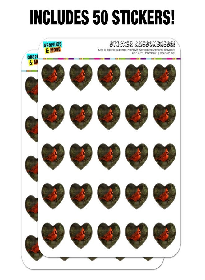 GRAPHICS & MORE Northern Cardinal Red Pine Perch Heart Shaped Planner Calendar Scrapbook Craft Stickers - Image 3