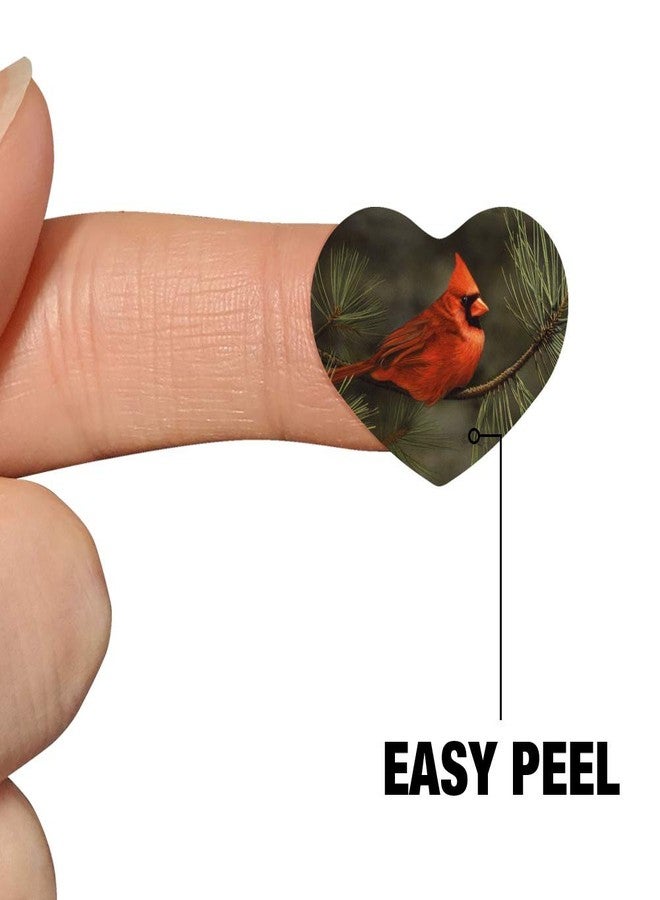 GRAPHICS & MORE Northern Cardinal Red Pine Perch Heart Shaped Planner Calendar Scrapbook Craft Stickers - Image 4
