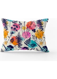 Cango Home Cream Multicolored Leaf Patterned Cushion Pillow Case - CGH080-3550 Double Sided Printed 