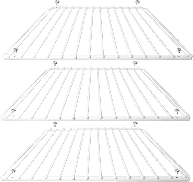 سبيرز تو جو Universal Fridge Refrigerator Freezer Shelf (Pack of 3 Shelves, White, Adjustable, Plastic Coated, Extendable Arms) - Image 1