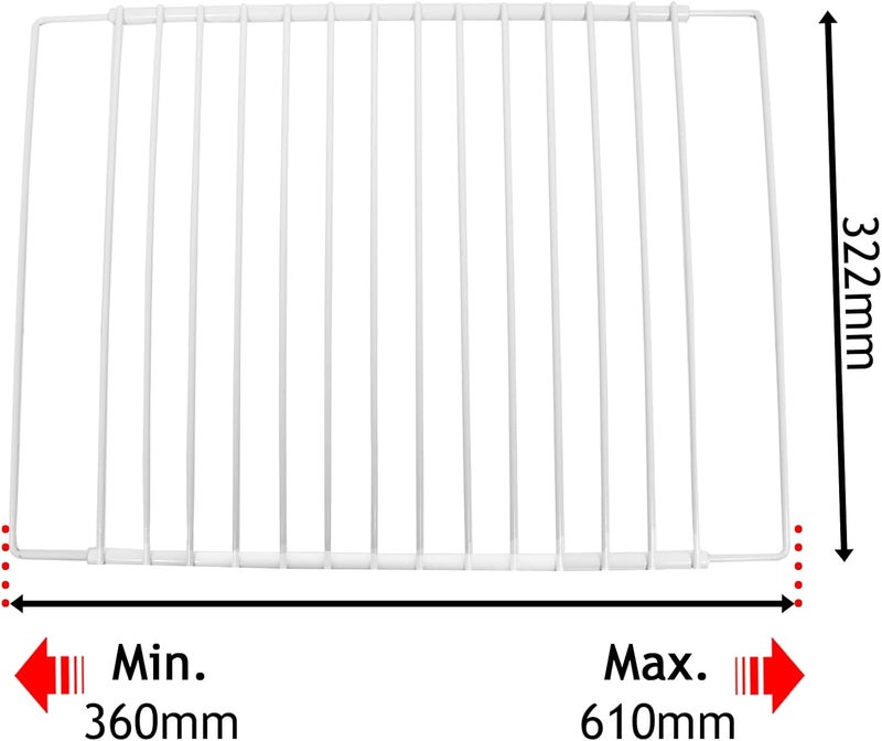 سبيرز تو جو Universal Fridge Refrigerator Freezer Shelf (Pack of 3 Shelves, White, Adjustable, Plastic Coated, Extendable Arms) - Image 2
