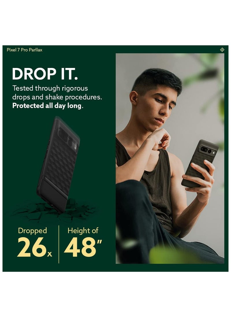 Caseology - Caseology Parallax [Military Grade Drop Tested] Designed for Google Pixel 7 Pro Case (2022) - Matte Black - Image 1
