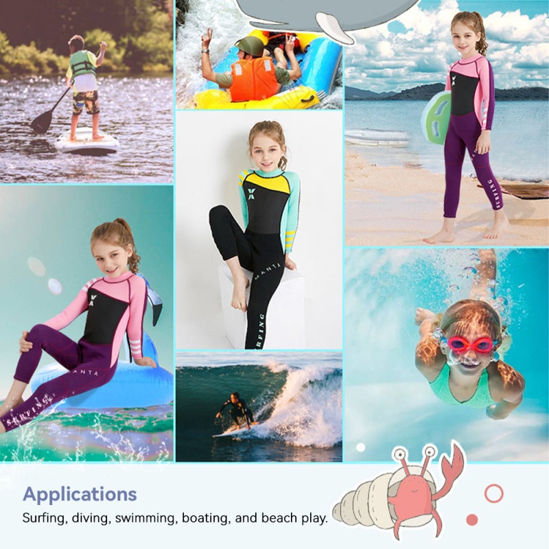 DIVE & SAIL Kids Neoprene Swimsuit: XL Purple - Circulation Lock Temperature Design for Enhanced Warmth, Back Open Zipper Easy To Put On And Take Off for Kids Swimming - Image 4