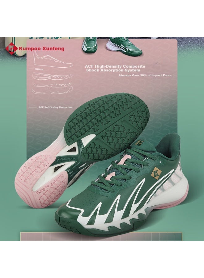 Kumpoo 25th Anniversary Limited Edition Badminton Shoes Anti-twist Non-slip Shock Absorption Training Shoes Kh-g828.25th Green/pink Size 35 - Image 3