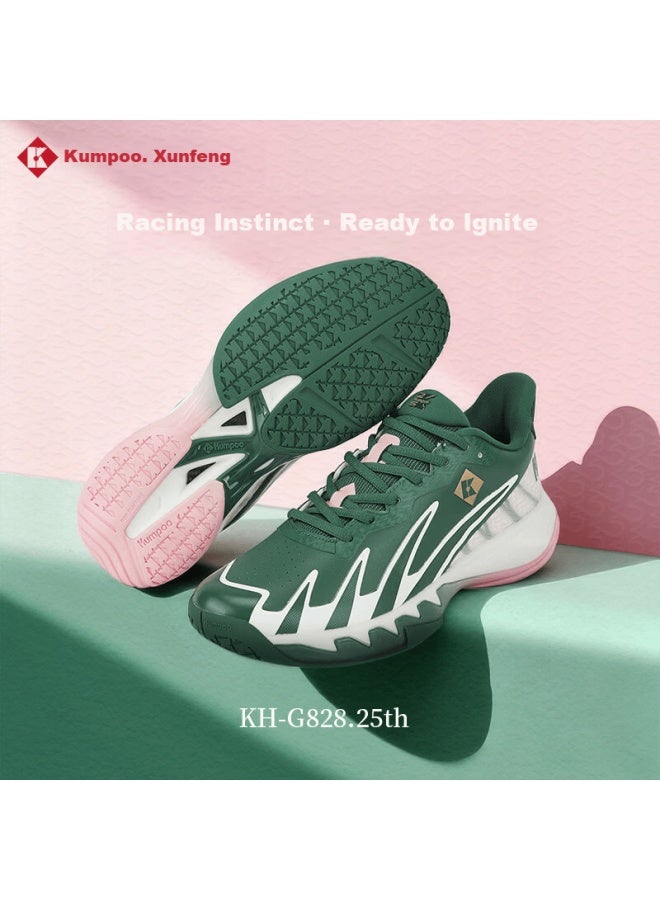 Kumpoo 25th Anniversary Limited Edition Badminton Shoes Anti-twist Non-slip Shock Absorption Training Shoes Kh-g828.25th Green/pink Size 35 - Image 1