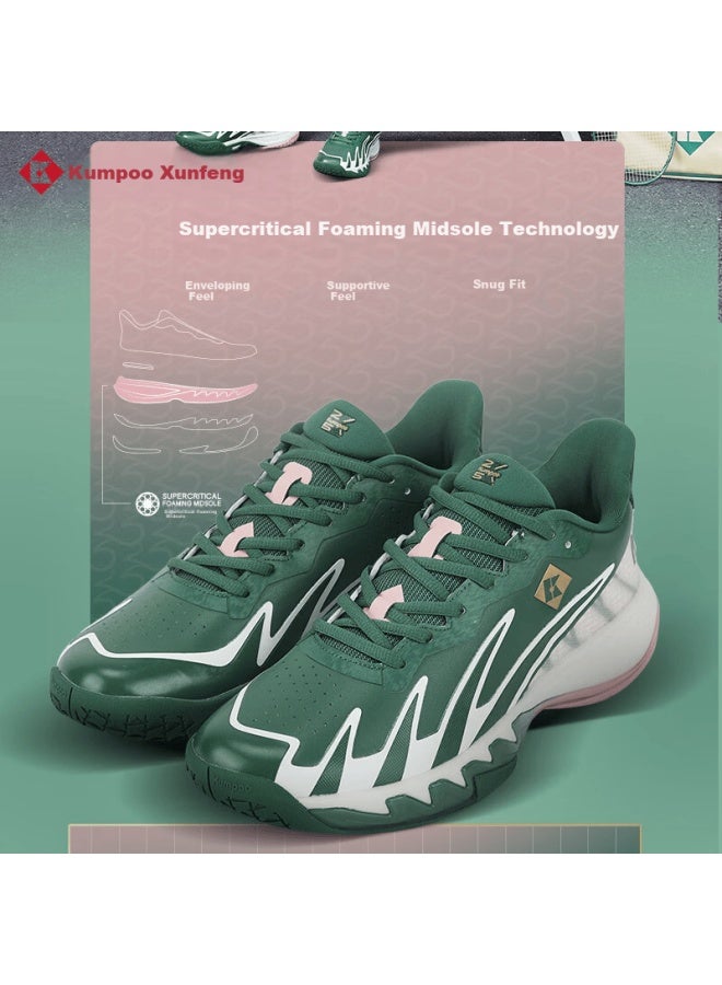 Kumpoo 25th Anniversary Limited Edition Badminton Shoes Anti-twist Non-slip Shock Absorption Training Shoes Kh-g828.25th Green/pink Size 35 - Image 2