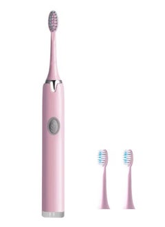 MARGOUN Electric Toothbrush Sonic Rechargeable Portable Travel Toothbrush Battery Operated with 2x Replacement Brush Heads Pink 