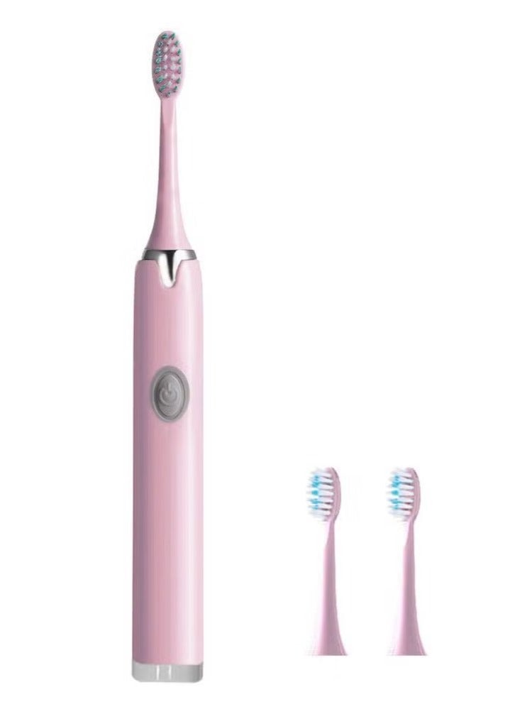 MARGOUN Electric Toothbrush Sonic Rechargeable Portable Travel Toothbrush Battery Operated with 2x Replacement Brush Heads Pink