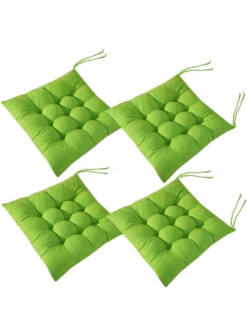4 PCS Green Soft Chair Pads, Chair Seat Pads,Chair Cushions Dining Room For Indoor Outdoor Garden Patio Kitchen Office Chairs,Green-40x40cm - Image 1