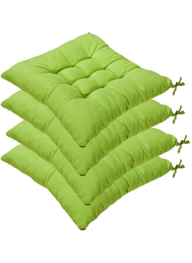 4 PCS Green Soft Chair Pads, Chair Seat Pads,Chair Cushions Dining Room For Indoor Outdoor Garden Patio Kitchen Office Chairs,Green-40x40cm - Image 2