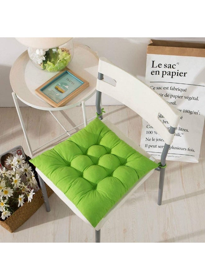 4 PCS Green Soft Chair Pads, Chair Seat Pads,Chair Cushions Dining Room For Indoor Outdoor Garden Patio Kitchen Office Chairs,Green-40x40cm - Image 4