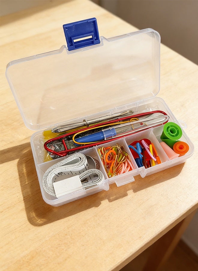 Solerconm 62pcs Crochet Kit with Clear Case, Knitting Kit with Sewing Supplies & Accessories, Including Scissors, Measuring Tape, Needle Threader, 15 Stitch Rings, 10 Plastic Locking Stitch Markers & 15 Gourd-Shaped Safety Pins - Image 3