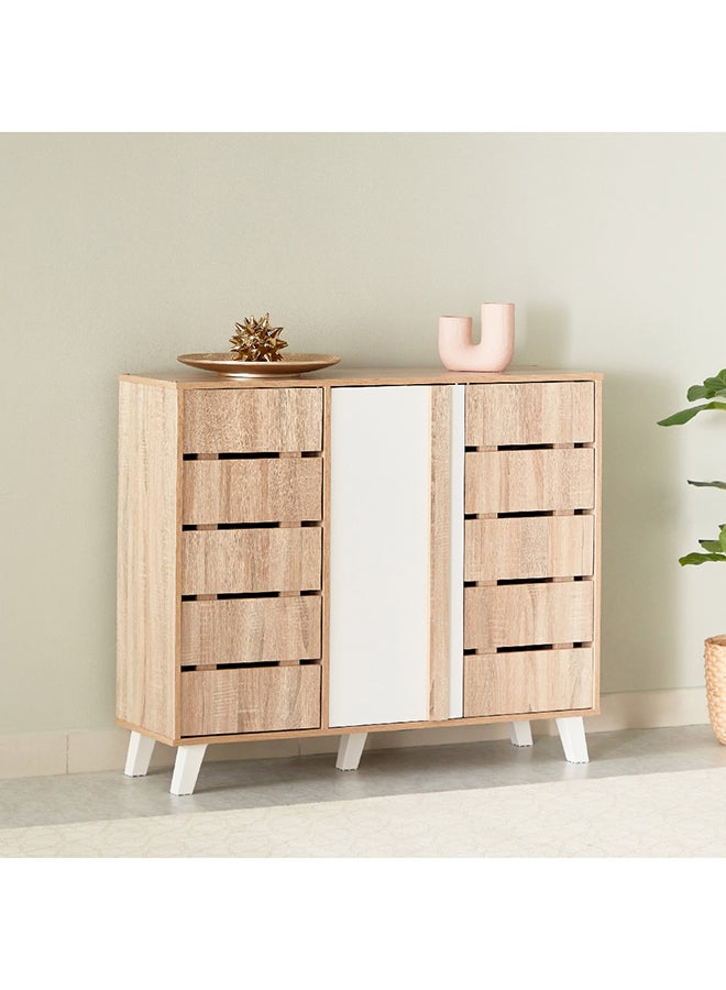 Home Box Alford 16-Pair Shoe Cabinet with 3 Doors 112 x 96 x 35 cm - Image 1
