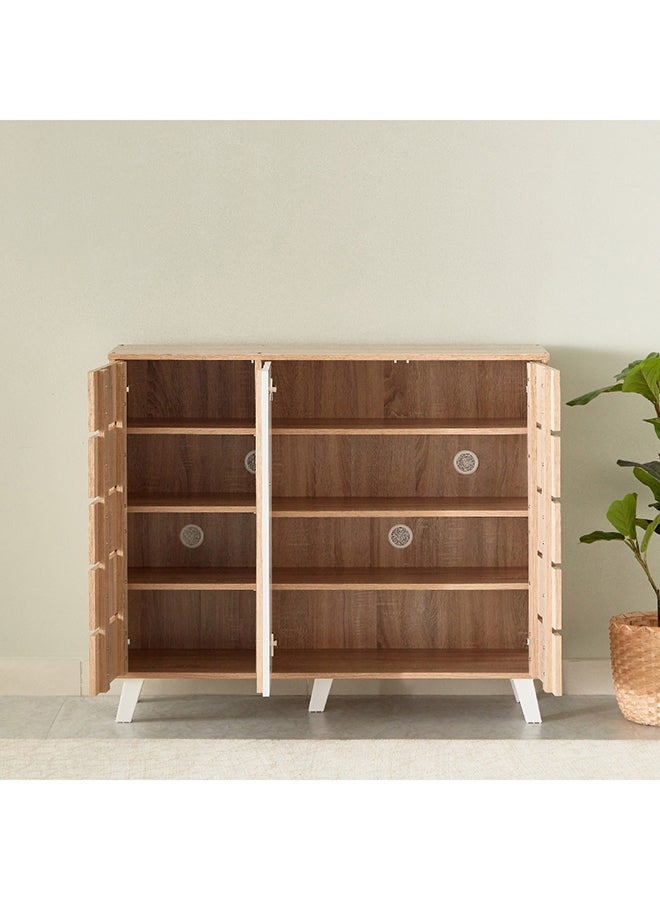 Home Box Alford 16-Pair Shoe Cabinet with 3 Doors 112 x 96 x 35 cm - Image 5