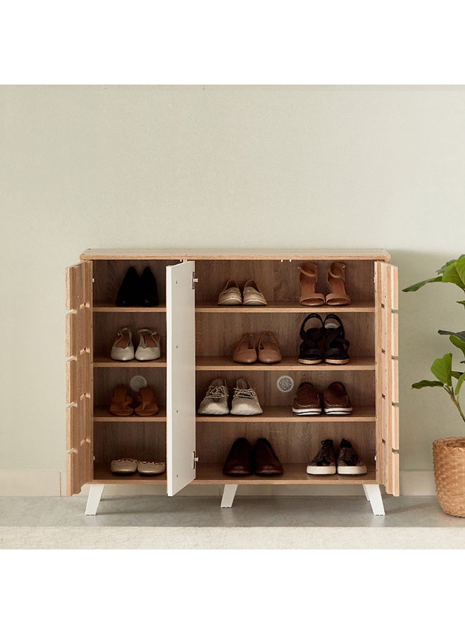 Home Box Alford 16-Pair Shoe Cabinet with 3 Doors 112 x 96 x 35 cm - Image 4