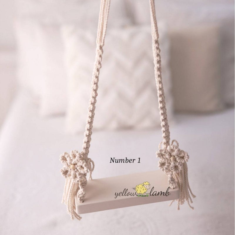 Style Children'S Newborn Original Pography Props 100 Days Crib White Shooting Auxiliary Hand-Woven Hammock - Image 3