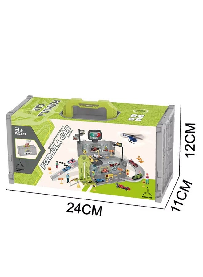 Parking Lot Playset, Car Racing Track Parking,Kids Racing Track Toy Car Game,Race Track Toys ,Tracks Playset for 3+ Kids Boys Girls  - Image 2