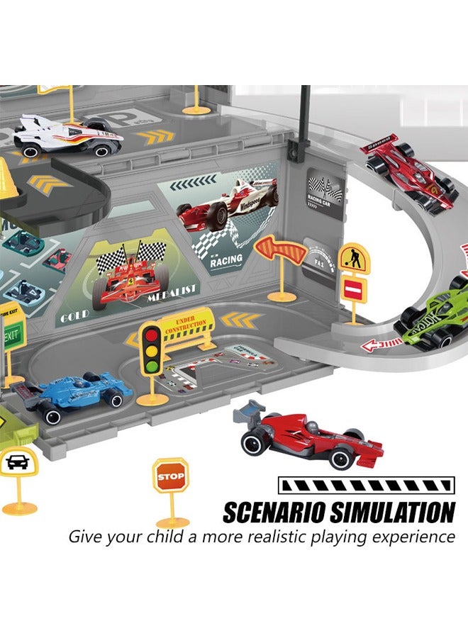 Parking Lot Playset, Car Racing Track Parking,Kids Racing Track Toy Car Game,Race Track Toys ,Tracks Playset for 3+ Kids Boys Girls  - Image 4