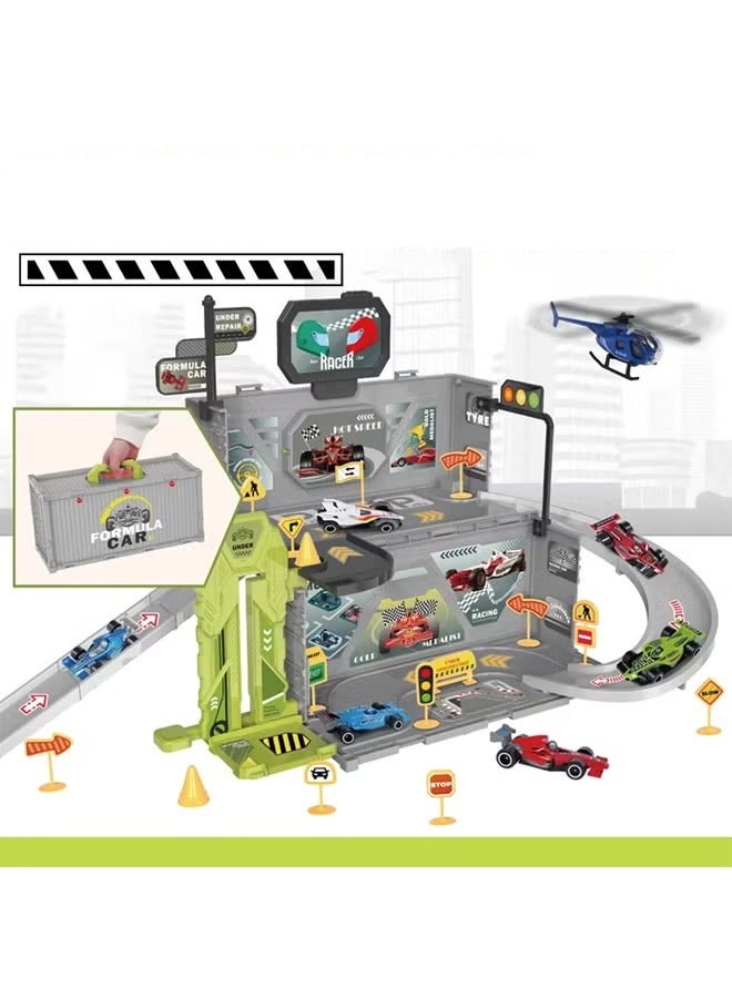 Parking Lot Playset, Car Racing Track Parking,Kids Racing Track Toy Car Game,Race Track Toys ,Tracks Playset for 3+ Kids Boys Girls  - Image 3