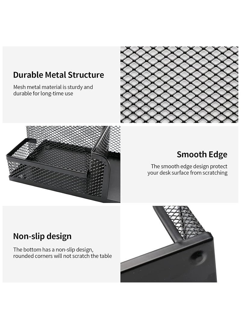 NANAO Mesh Desk Organizer Set, 6 Piece Desk Organizer Set, Metal Office Supplies Organizer, Desk Accessories Set for Pens, Paper Clips, Sticky Notes, Small Object Storage - Image 3