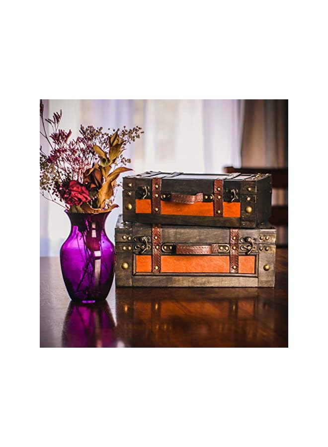 The Bros حقائب زخرفية خشبية على الطراز العتيق - (مجموعة من 2) - Image 2