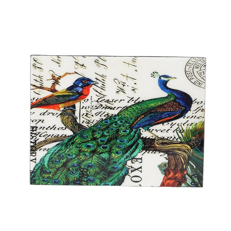 BeFunky BeFunky Designer MDF Wooden Cutlery StandHolder Organizer for Dining Table Kitchen Peacock Design with Special Enamel Coating  - Image 5