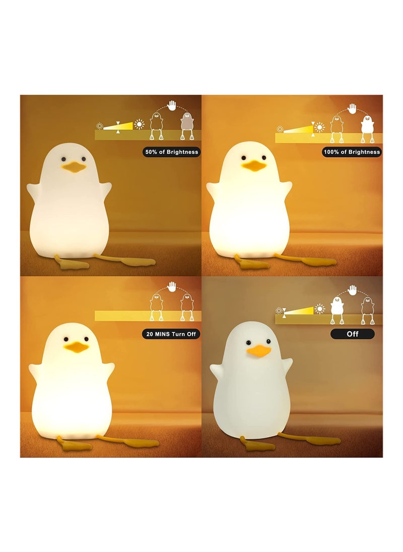 Hawaii - Duck Night Light for Kids Soft Silicone Rechargeable Night Lamp for Kids Room Touch Control Dimming Cute Portable Night Light Gifts for Boys Girls - Image 1