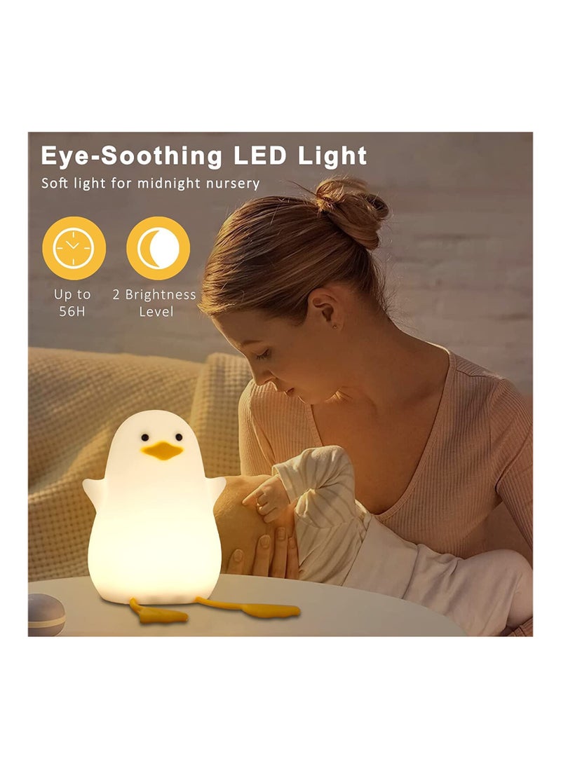 Hawaii - Duck Night Light for Kids Soft Silicone Rechargeable Night Lamp for Kids Room Touch Control Dimming Cute Portable Night Light Gifts for Boys Girls - Image 1