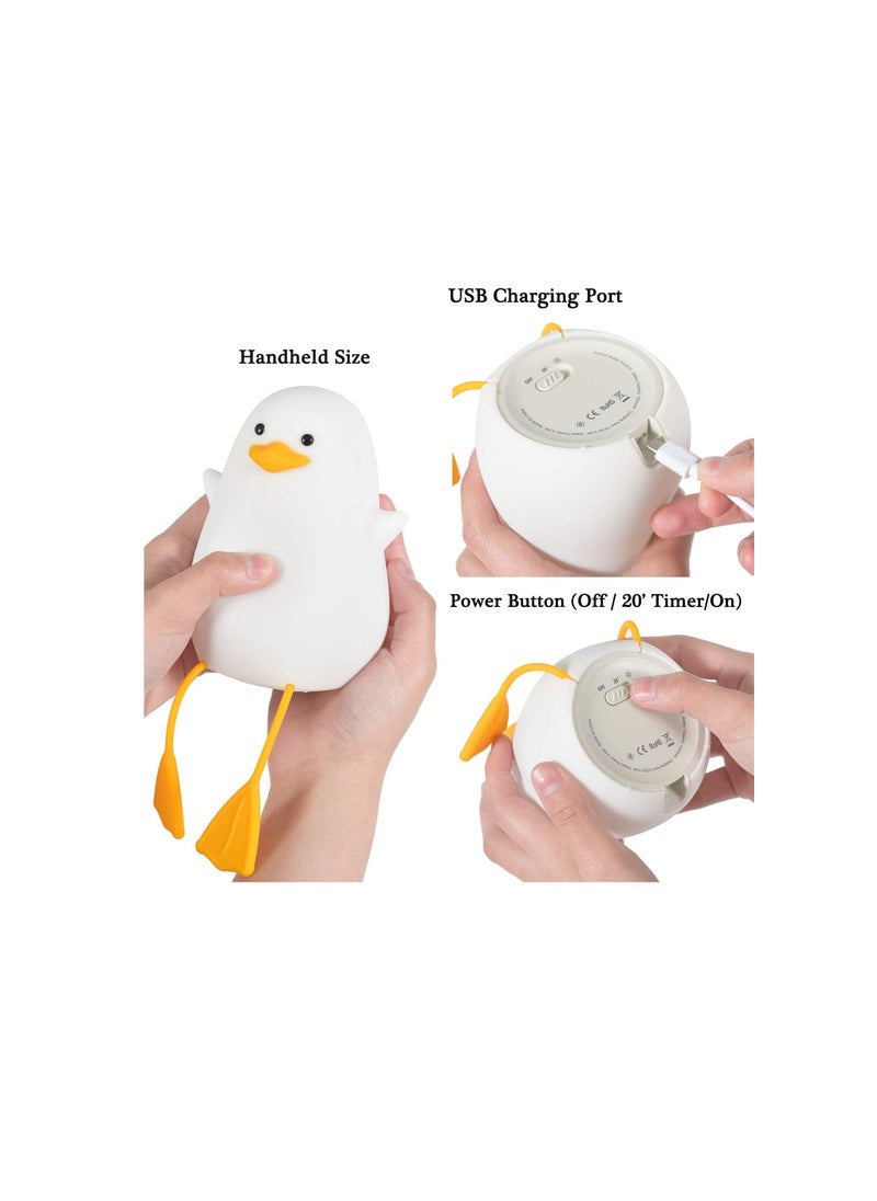 Hawaii - Duck Night Light for Kids Soft Silicone Rechargeable Night Lamp for Kids Room Touch Control Dimming Cute Portable Night Light Gifts for Boys Girls - Image 1