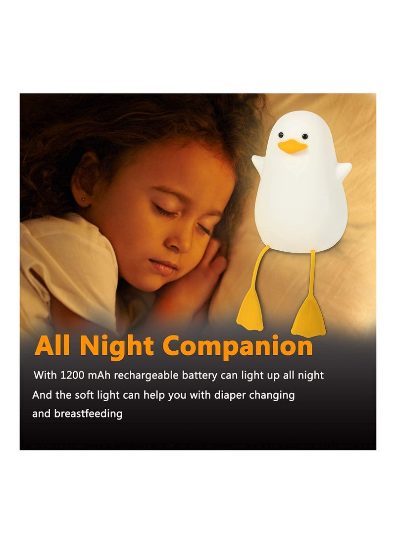 Hawaii - Duck Night Light for Kids Soft Silicone Rechargeable Night Lamp for Kids Room Touch Control Dimming Cute Portable Night Light Gifts for Boys Girls - Image 1