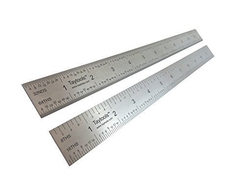 Taytools 12" Rigid Machinist Rule Ruler Hardened Spring Steel 4R Graduations in 1/8", 1/16", 1/32" and 1/64" MRSAE-12 - Image 3