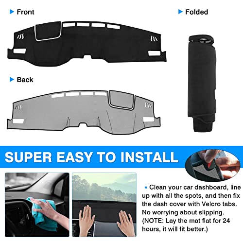 Autorder Dashboard Cover Mat for 2021 2022 2023 2024 Toyota Venza Accessories Dash Cover Flannel Dash Mat Sunshade Glare UV Rays Protector - Image 5