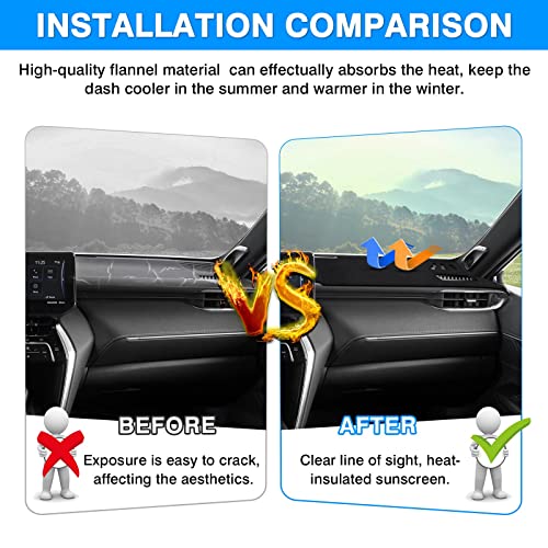 Autorder Dashboard Cover Mat for 2021 2022 2023 2024 Toyota Venza Accessories Dash Cover Flannel Dash Mat Sunshade Glare UV Rays Protector - Image 3