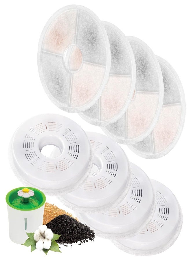 Porens 8 Pack Cat Water Fountain Replacement Filters Fit for 3L Flower Water Dispenser Automatic Pet Dog Cat Fountain Filter - Image 1