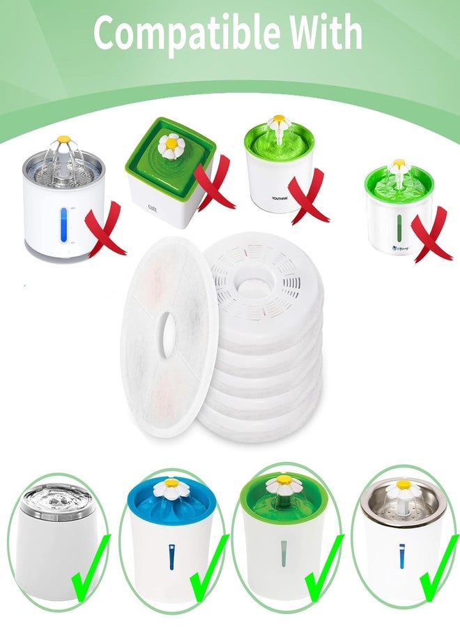 Porens 8 Pack Cat Water Fountain Replacement Filters Fit for 3L Flower Water Dispenser Automatic Pet Dog Cat Fountain Filter - Image 2