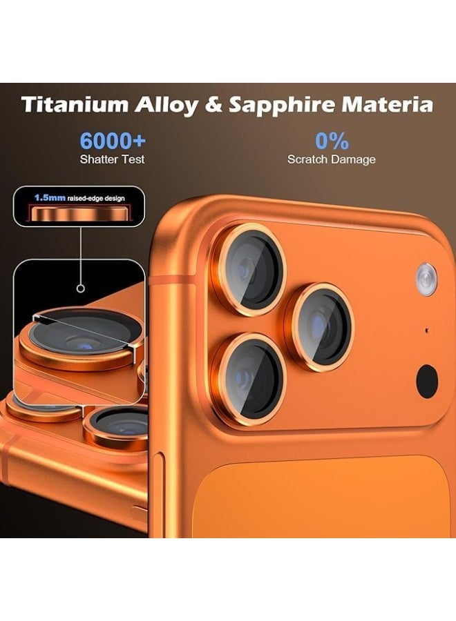 ELTRAZONE Camera Lens Protection for 17 Pro / 17 Pro Max – Ultra-HD Tempered Glass Cover, Quick 1-Second Installation, Scratch & Shock Resistant, Durable Orange Protective Lens Shield - Image 4