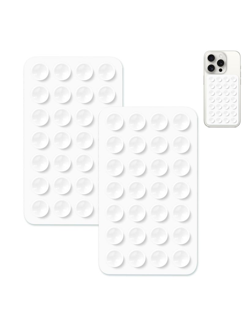 2-piece set of 40 silicone suction cup phone cases, double-sided installation, hands-free grip for phone accessories, suitable for selfies and videos, square double-sided silicone phone holder, transparent color for iPhone and Android - Image 2