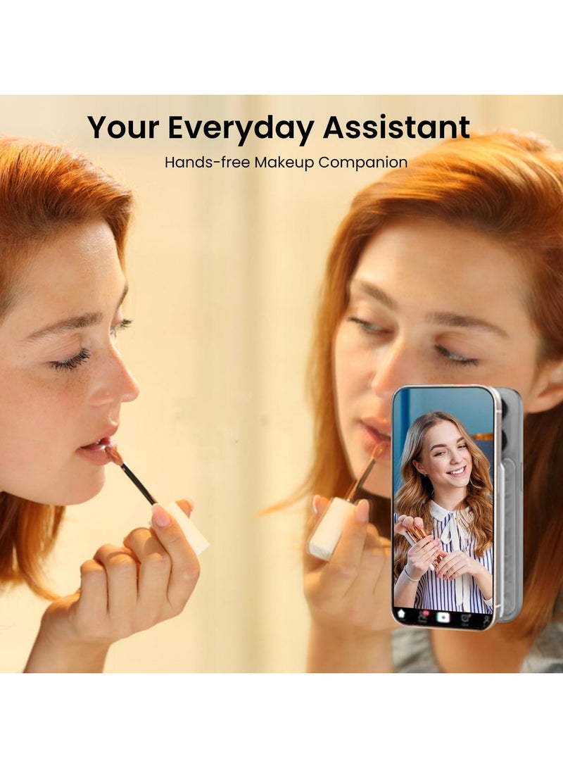 2-piece set of 40 silicone suction cup phone cases, double-sided installation, hands-free grip for phone accessories, suitable for selfies and videos, square double-sided silicone phone holder, transparent color for iPhone and Android - Image 5