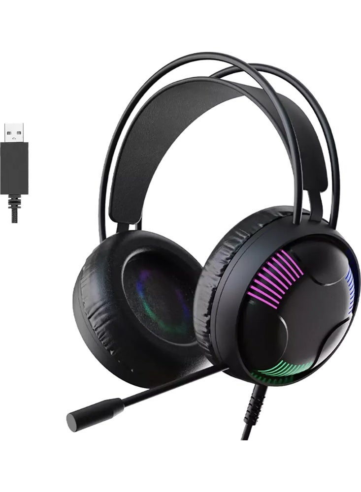 Spark Wired Gaming headphone, Built-in Microphone, USB, Black, H108 - Image 1