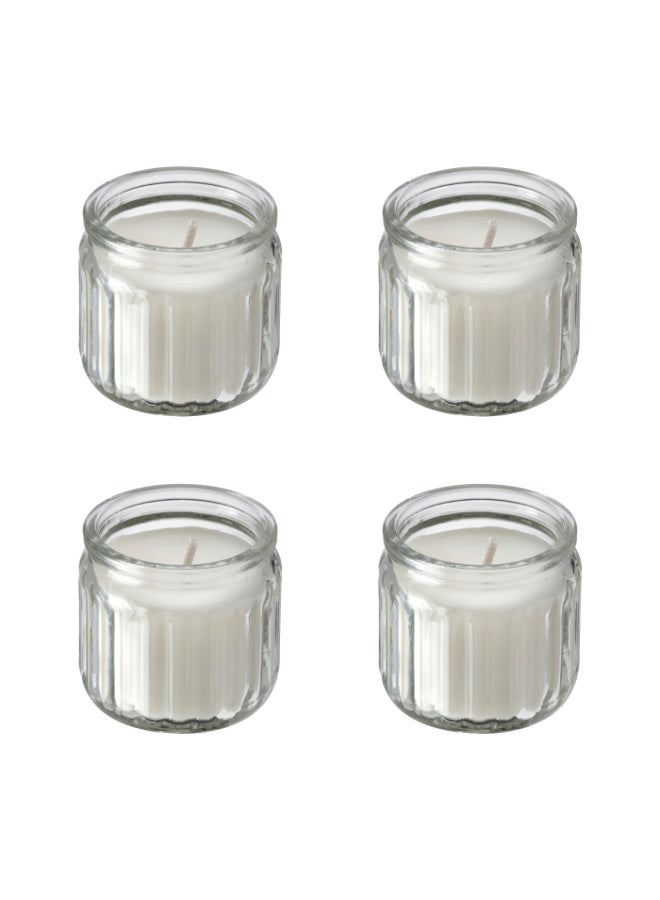 Baitique 4-Piece Scented Glass Candle Set – Vanilla, Pale Beige, 12-Hour Burn - Image 1