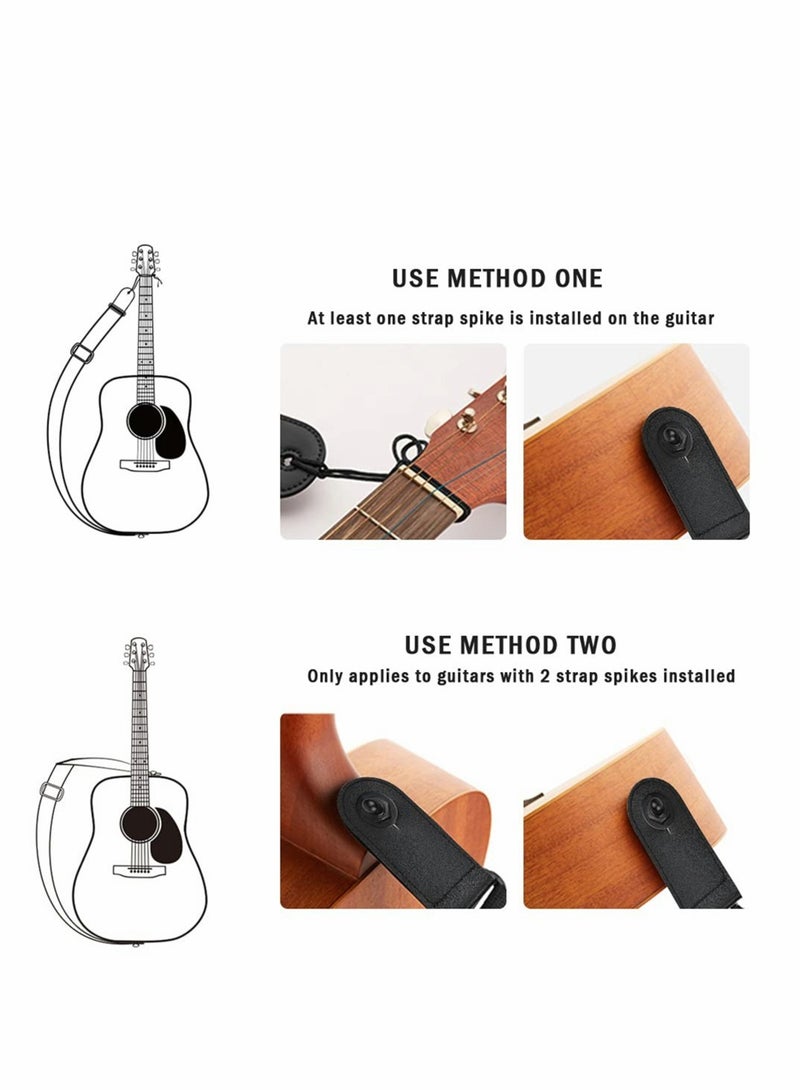 KASTWAVE Embroidery Guitar Strap, Adjustable Guitar Strap/Bass Strap, Cotton Strap for Bass, Electric & Acoustic Guitars (Length 95-158cm, Width 50cm) - Image 4