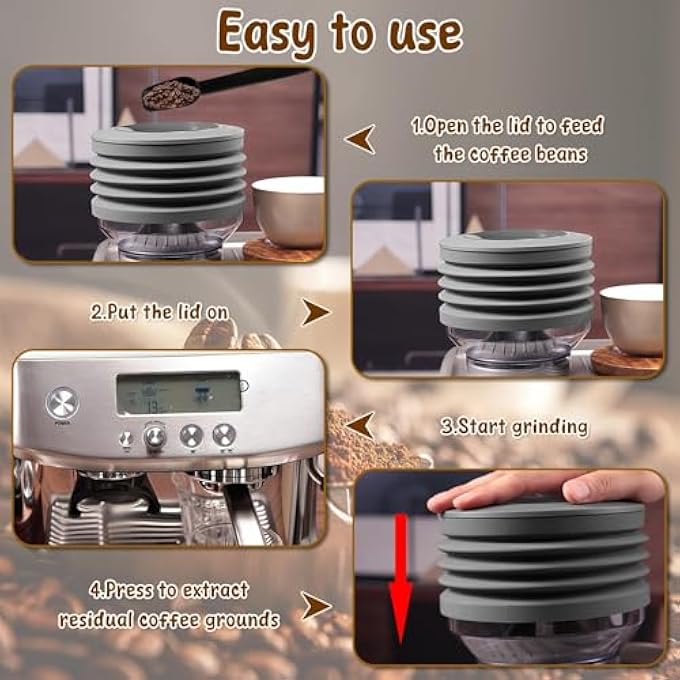 NALACAL Single Dose Hopper Silicone Bellow Espresso Coffee Grimder Single Dose Hopper Coffee Hopper Bellow Coffee Grinderr Bellow Multifunctional Espresso Grinder Bellow For Cleaning Coffee Ground - Image 5