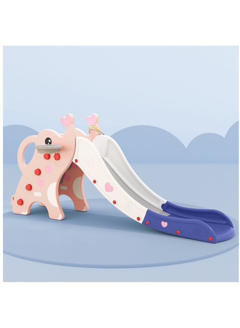 فول جوي زحليقة علي شكل فيل   قابلة للطي مع كرة سلة , وردي - Image 1