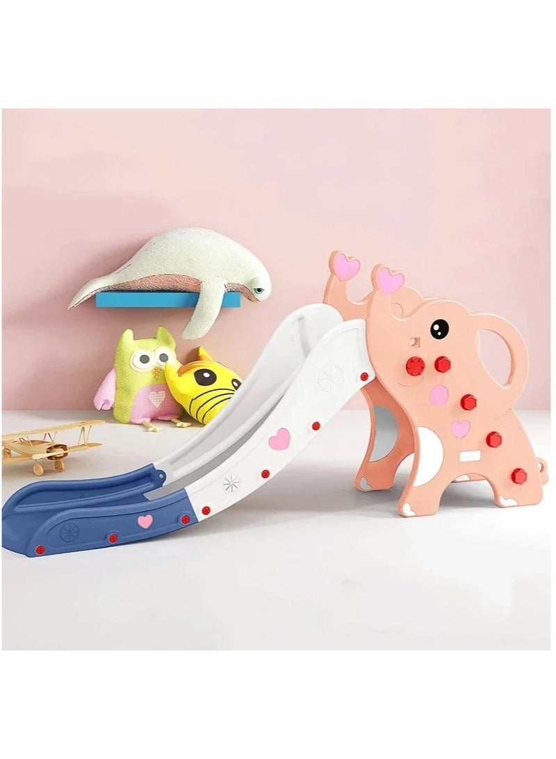 فول جوي زحليقة علي شكل فيل   قابلة للطي مع كرة سلة , وردي - Image 2