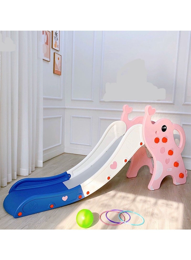 فول جوي زحليقة علي شكل فيل   قابلة للطي مع كرة سلة , وردي - Image 3