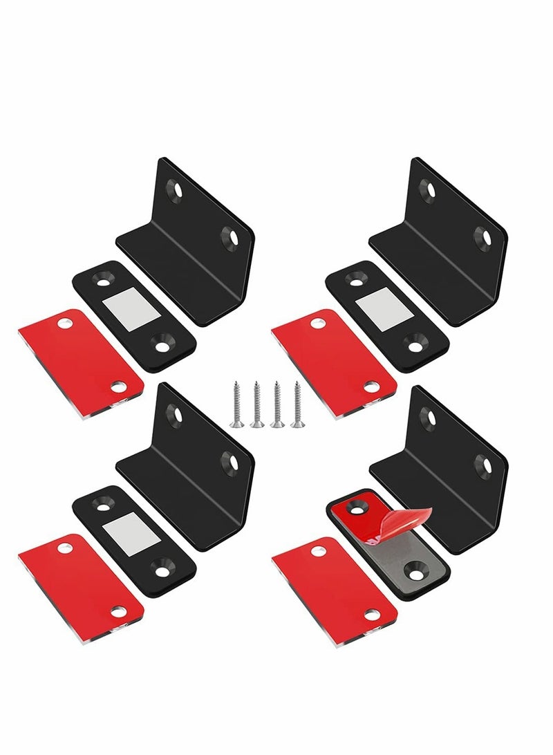 Magnetic Door Catch 4 Pack, Ultra Thin Cabinet Door Magnetic Catch for Drawer Magnets Adhesive Cabinet Latch Magnetic Closures for Kitchen Closet Door Closing Magnetic Catch Closer - Image 1
