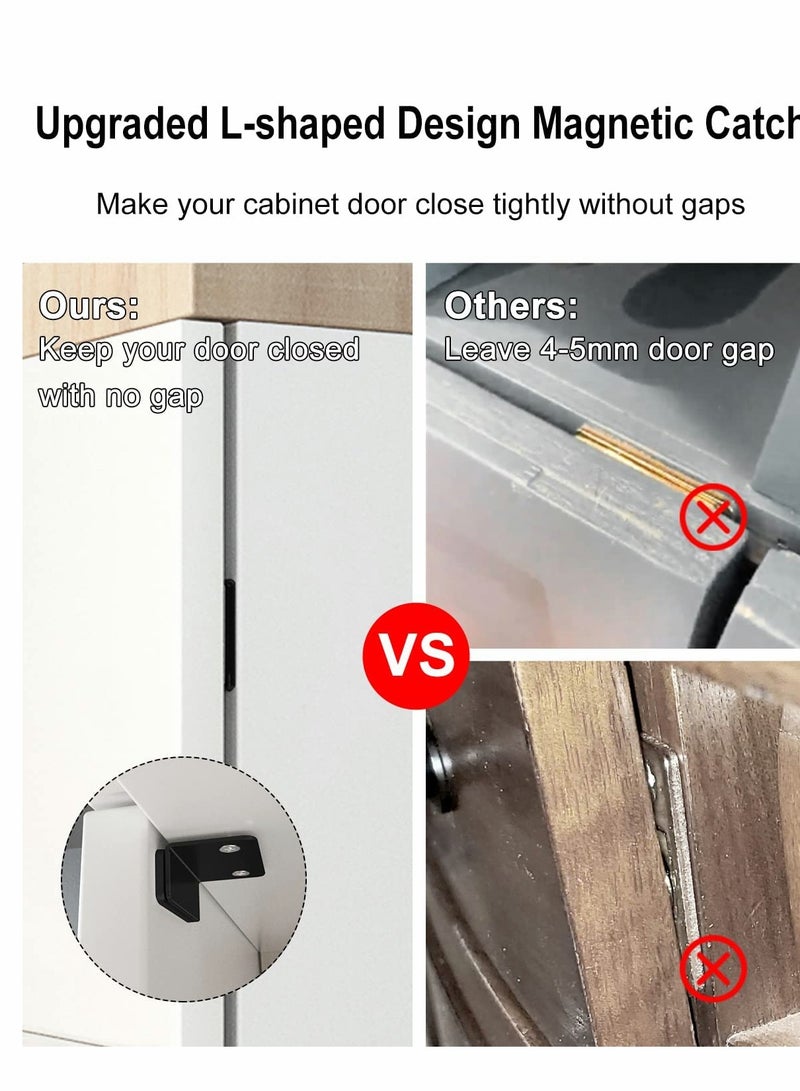 Magnetic Door Catch 4 Pack, Ultra Thin Cabinet Door Magnetic Catch for Drawer Magnets Adhesive Cabinet Latch Magnetic Closures for Kitchen Closet Door Closing Magnetic Catch Closer - Image 5