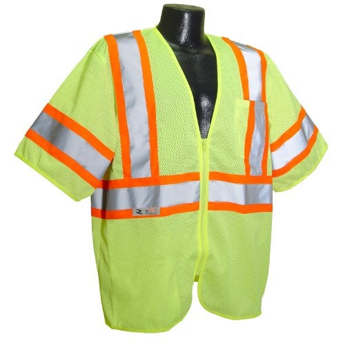 Radians SV22-3ZGM-L Polyester Mesh Economy Class-3 Safety Vests with Two Tone Trim, Large, Green - Image 2