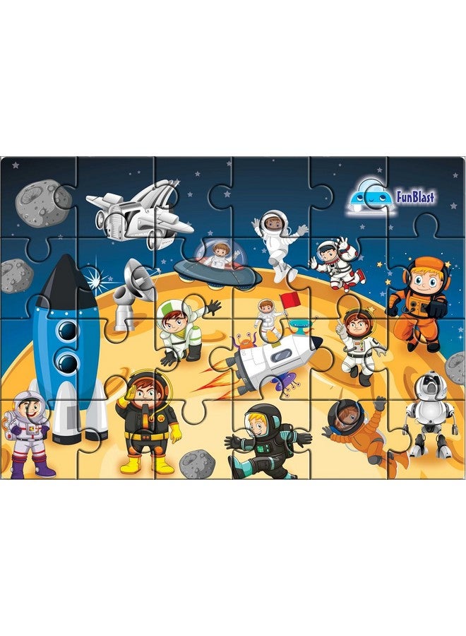 فنبلاست ألغاز الصور المقطوعة من فن بلاست للأطفال - ألغاز صور رواد الفضاء الخارجي، ألغاز أرضية للأطفال، ألعاب ألغاز تعليمية للأطفال من سن 3 سنوات فما فوق، 24 قطعة (متعددة الألوان) - Image 1